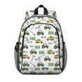 thumbnail image 1 of Tractor and Trailers White Pattern Backpack for School, Cute School Bag with Adjustable Shoulder Straps and Padded Back, 15"x11.42"x5.5", 1 of 5
