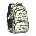 thumbnail image 1 of Tractor and Trailers White Pattern Backpack for School, Cute School Bag with Adjustable Shoulder Straps and Padded Back, 16.9"x12.6"x5.9", 1 of 5