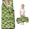 thumbnail image 1 of Tractor and Trees Green Pattern Teens Toddler Nap Mat with Pillow, Sleeping Mat Bag for Preschool Daycare 59"x22", 1 of 6