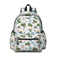 thumbnail image 1 of Tractor and Wheelbarrows White Pattern Backpack for School, Cute School Bag with Adjustable Shoulder Straps and Padded Back, 13.4"x11"x4.7", 1 of 5