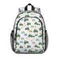 thumbnail image 1 of Tractor and Wheelbarrows White Pattern Backpack for School, Cute School Bag with Adjustable Shoulder Straps and Padded Back, 15"x11.42"x5.5", 1 of 5