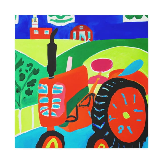 Tractor in Sunset Fields - Canvas