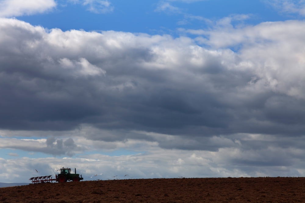 Tractor ploughing field Near Fenor County Waterford Ireland Canvas Art - Panoramic Images (36 x 12)