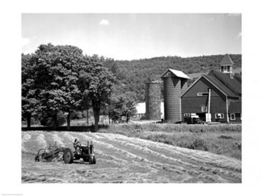 Tractor raking a field East Ryegate Vermont USA Canvas Art - (18 x 24)
