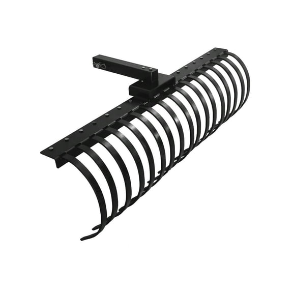 Tractors Rake, 49 Inch 3 Point Landscape Rake With 18 Tines, Detachable Pine Straw Rake, Powder Coated Steel Back Rake For Garden Tractors Category 1, Fits 2" Receiver