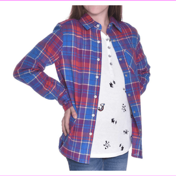 Tractr Girls' Two-Piece Layering Shirt Set, Size L(14/16)