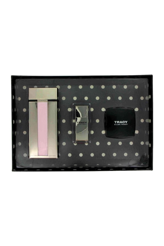 TRACY by Ellen Tracy 2.5 oz edp spray+ .06 parfum spray+ 1.0 body cream SET NIB