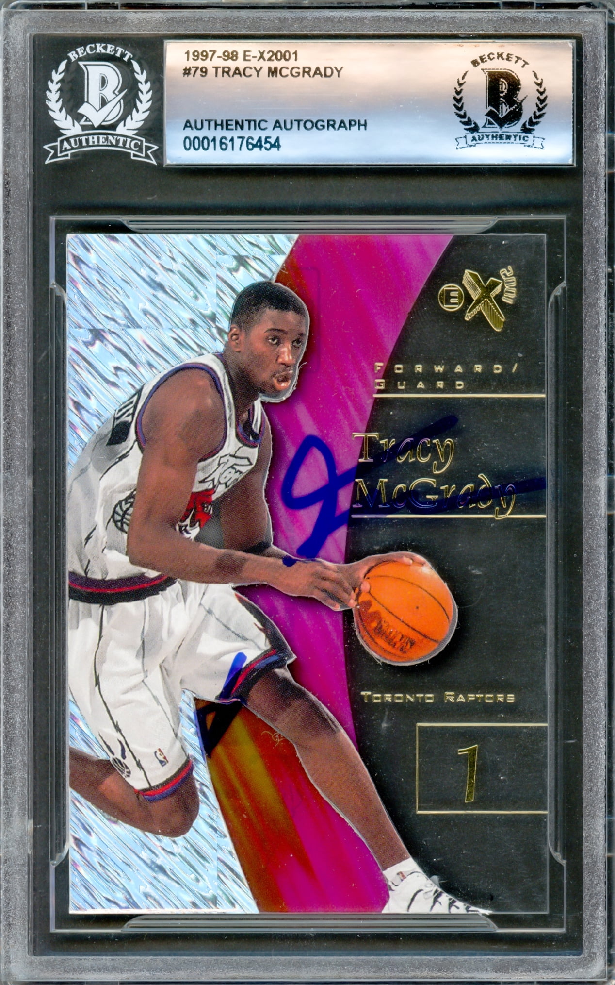 Tracy McGrady Autographed 1997-98 Skybox E-X2001 Rookie Card #79 ...