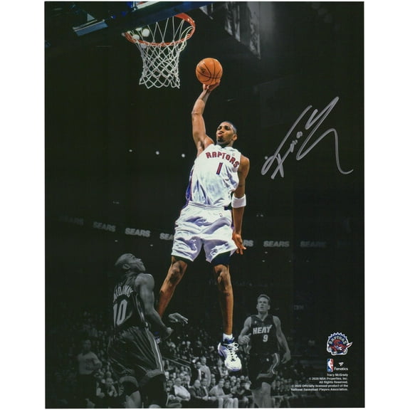 Tracy McGrady Toronto Raptors Autographed 11" x 14" Spotlight Dunk vs. Miami Heat Photograph - Fanatics Authentic Certified