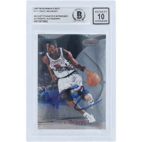 Tracy McGrady Toronto Raptors Autographed 1997-98 Bowman Best #111 Beckett Fanatics Witnessed Authenticated 10 Rookie Card - Fanatics Authentic Certified