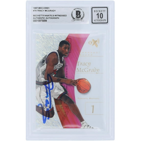 Tracy McGrady Toronto Raptors Autographed 1997-98 Skybox EX 2001 #79 Beckett Fanatics Witnessed Authenticated 10 Rookie Card - Fanatics Authentic Certified