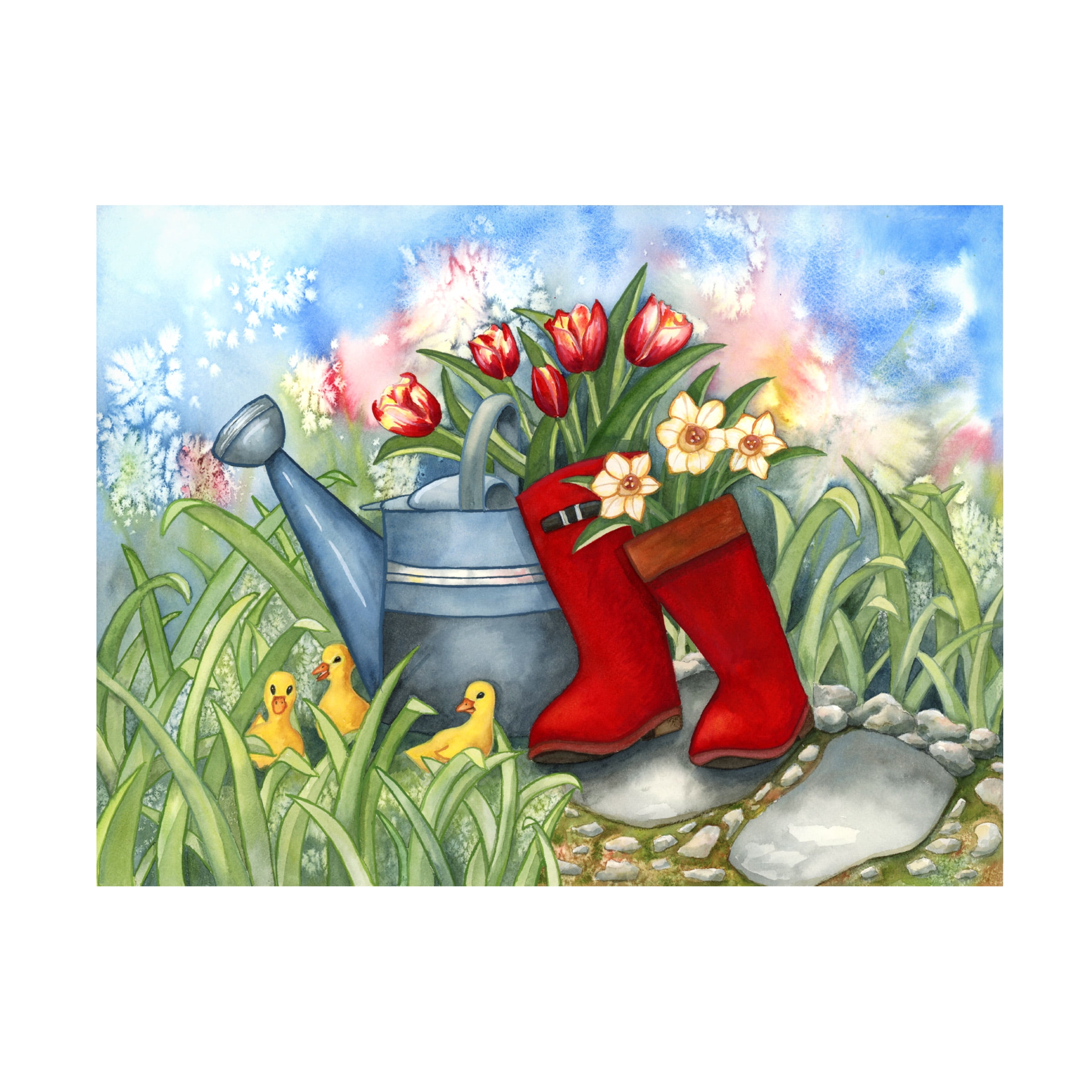 Tracy Miller Tulips in Boots Canvas Art 18" x 24"