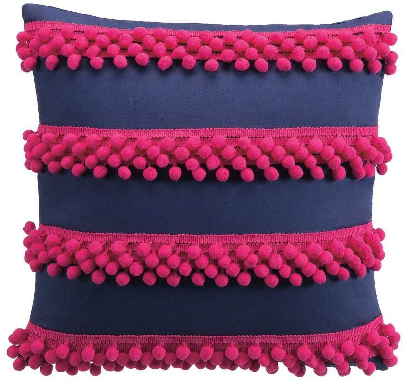 Josie Blue and Pink Square Decorative Throw Pillow