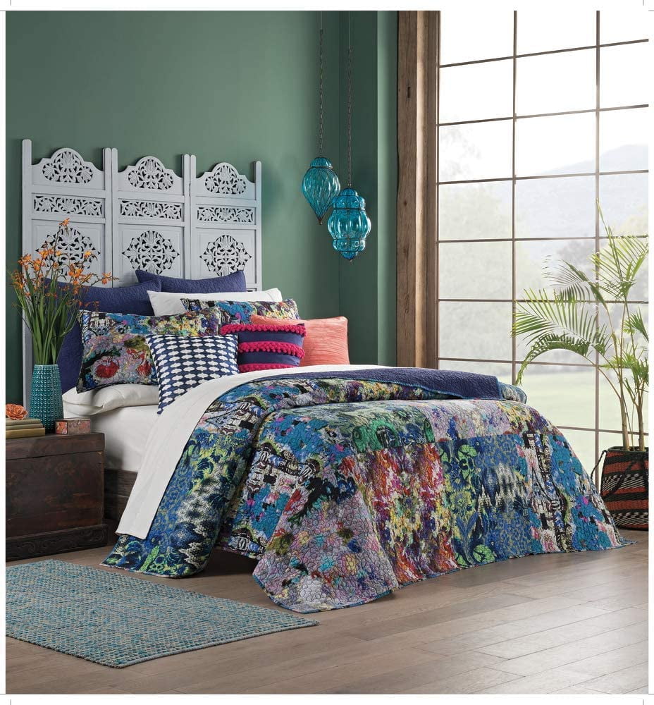 Tracy Porter Josie Traditional Blue Abstract Quilts, Twin-Reversible