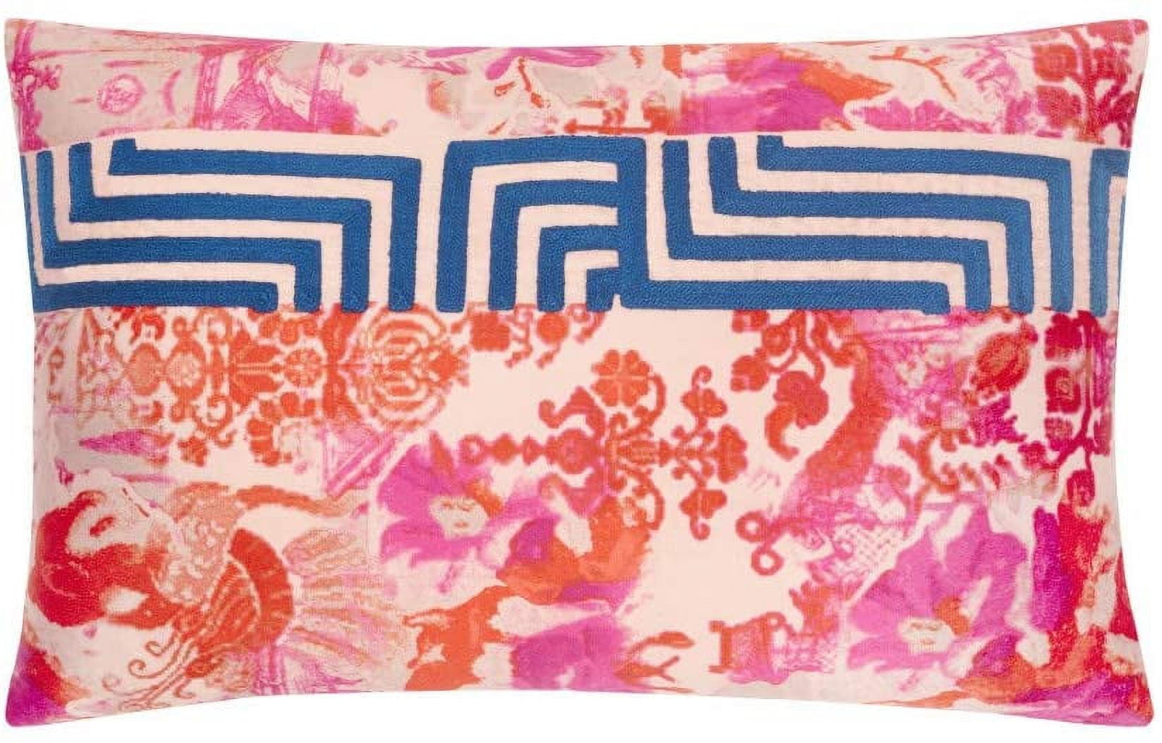 Multicolor Cotton Bohemian Decorative Throw Pillow 15" x 22"