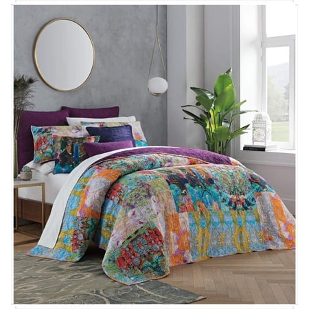 Tracy Porter Multi-color Floral Quilt, Full/Queen - Reversible