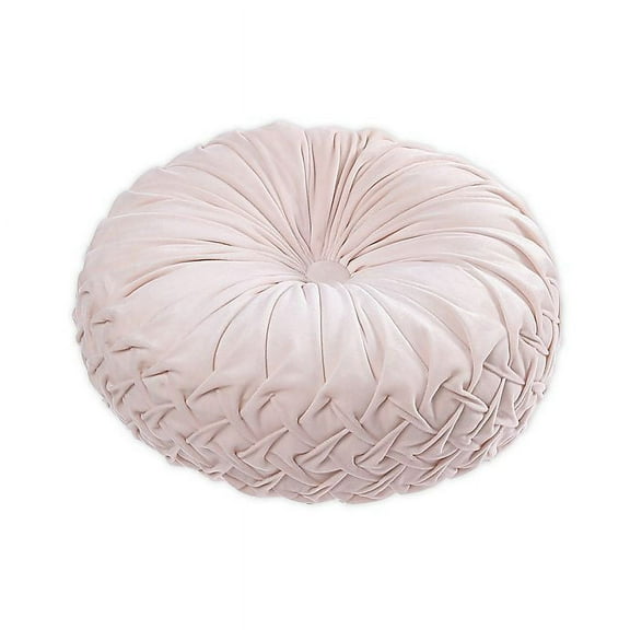 Tracy Porter Rouched Velvet Round Throw Pillow in Blush
