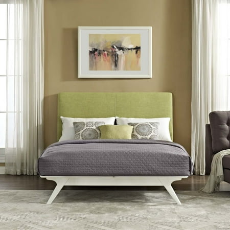 Tracy Queen Bed - White/Green MOD-5766-WHI-GRN