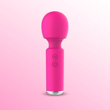 Tracy's Dog Personal Wand Massager, Silicone Handheld Cordless Massage Wand Stick for Neck Back Shoulder Leg Relaxation, 10 Vibration Settings, Rose Red
