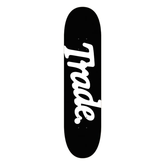 Trade Logo Skateboard Deck - 8.25" Black/White (Deck Only)