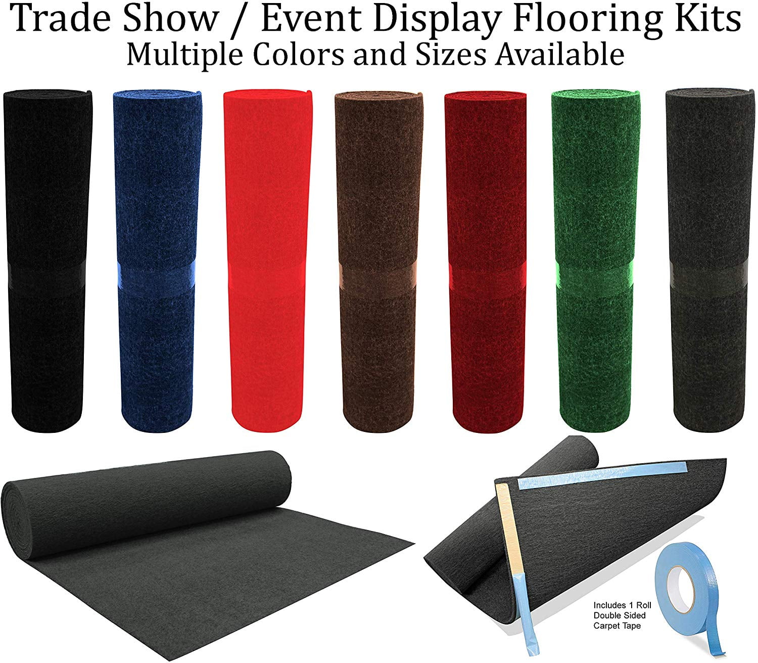 Trade Show Booth Display Flooring Carpet Rugs (Set of 4) and 1 Roll