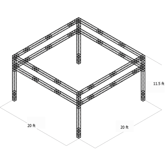 Trade Show Booth Trusses DJ Stage 10.5ftx10.5ftx7.2ft Metal Black Truss box
