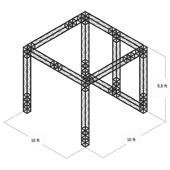 Trade Show Booth Trusses DJ Stage 10ftx10ftx8.8ft Metal Black Truss box