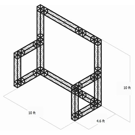 Trade Show Booth Trusses DJ Stage 10ftx4.6ftx10ft Metal Black Truss box
