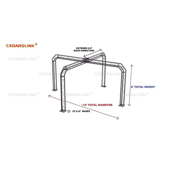 Trade Show Booth, Trusses DJ Stage 14' X 14' X 8' Metal Truss Triangle Trusses