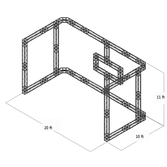 Trade Show Booth Trusses DJ Stage 20ftx10ftx11ft Metal Black Truss box