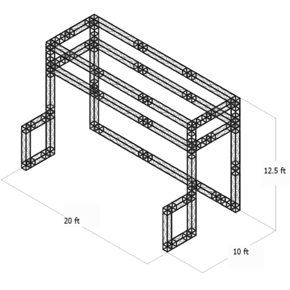 Trade Show Booth Trusses DJ Stage 20ftx10ftx12.5ft Metal Black Truss box