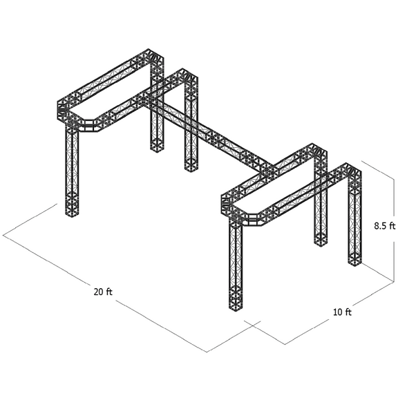 Trade Show Booth Trusses DJ Stage 20ftx10ftx8.5ft Metal Black Truss box