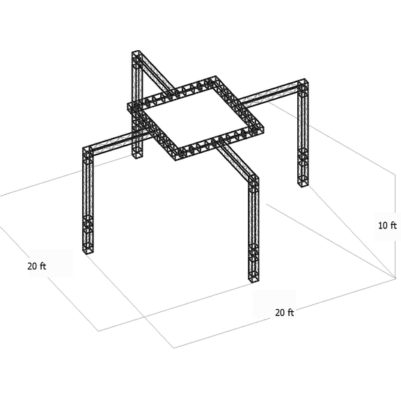 Trade Show Booth Trusses DJ Stage 20ftx20ftx10ft Metal Black Truss box