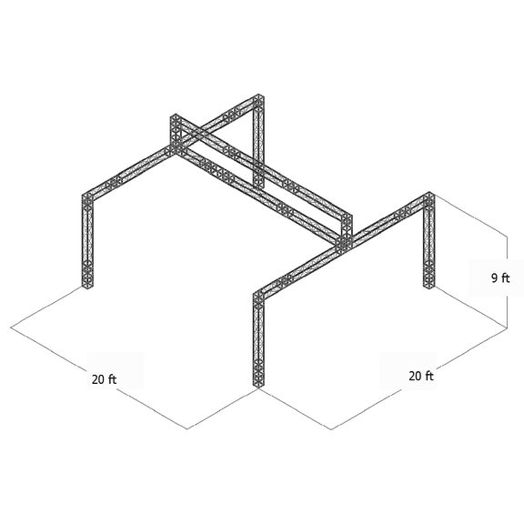 Trade Show Booth Trusses DJ Stage 20ftx20ftx9ft Metal Black Truss box
