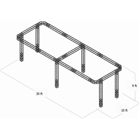 Trade Show Booth Trusses DJ Stage 30ftx10ftx9ft Metal Black Truss box