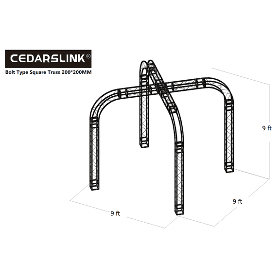 Trade Show Booth Trusses DJ Stage 9ftx9ftx9ft Metal Black Truss box