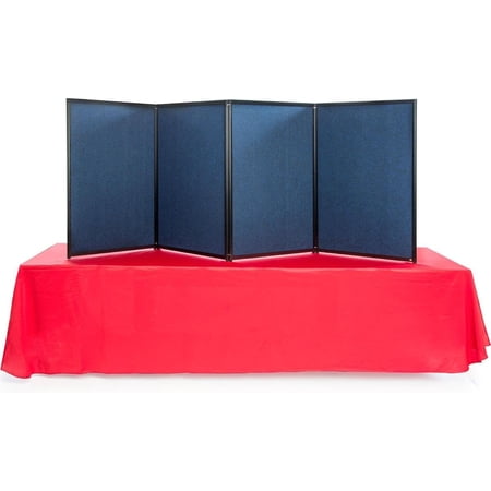 Trade Show Presentation Board, 4 Panels, 96.5"W x 36.5"H, Double Sided, Comes With or Without Lights (TFRBL9636)