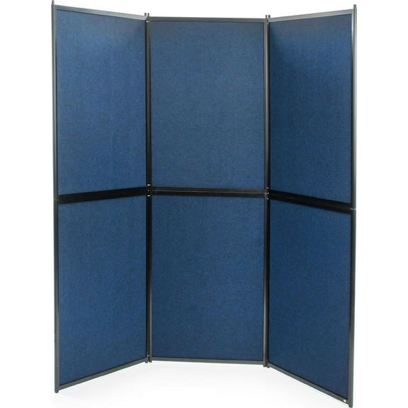 Trade Show Presentation Board, 6 Panels, 72.5"W x 73"H, Double Sided, Comes With or Without Lights (FSX7272BL)