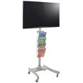 thumbnail image 1 of Trade Show TV Stand for 32" to 47", Rolling, with Clear Literaure Pockets (Silver Steel) (TV7ACSSV), 1 of 1