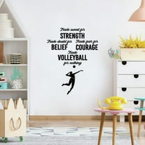 Trade Sweat For Strength Trade Doubt For Belief Trade Fear For Courage Volleyball Quote Vinyl Wall Sticker Art Decal Girls Boys Kids Room Design Home Gym Sports Court Decoration Size (10x8 inch)