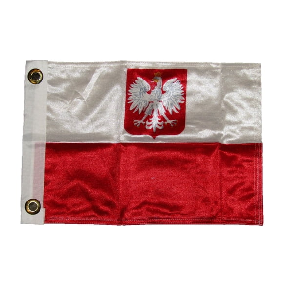 Trade Winds 11x15 Poland Polish Polska Eagle 2ply Double Sided Knitted Flag 11"x15"