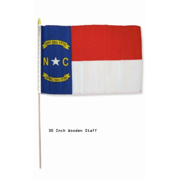 Trade Winds 12x18 12"x18" State of North Carolina Stick Flag 30" wood staff