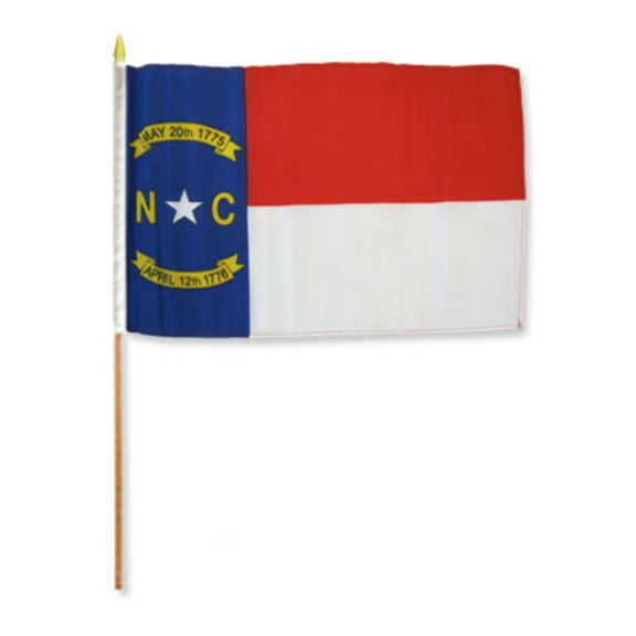 Trade Winds 12x18 12"x18" State of North Carolina Stick Flag wood Staff 100D