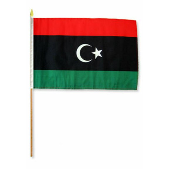Trade Winds 12x18 12"x18" Wholesale Lot of 3 Libya Kingdom Stick Flag wood staff