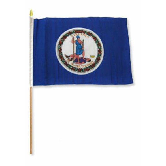 Trade Winds 12x18 12"x18" Wholesale Lot of 6 State of Virginia Stick Flag wood Staff