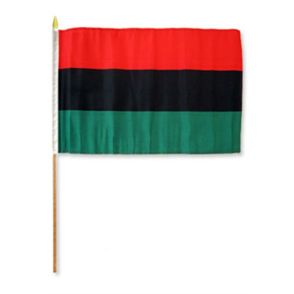 Trade Winds 12x18 Afro American Stick Flag wood staff 100D