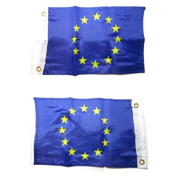 Trade Winds 12x18 European Union DOUBLE SIDED 2-ply Nylon Wind Resistant Flag 12x18 Inch