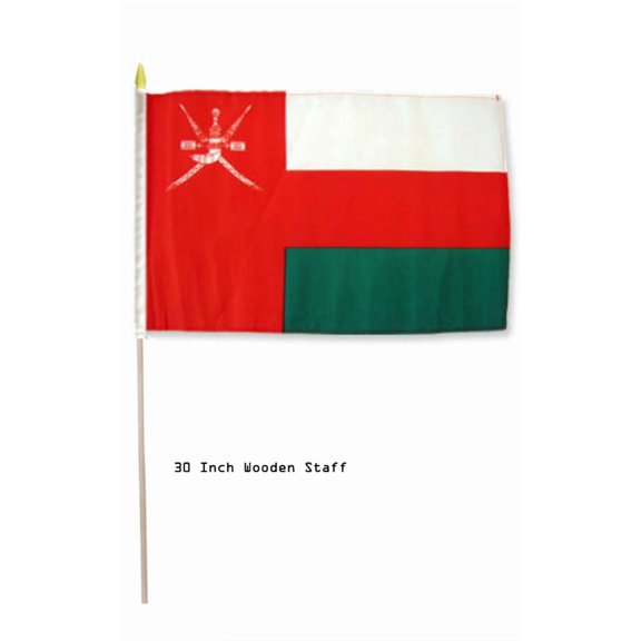 Trade Winds 12x18 Wholesale Lot 6 Oman Country Stick Flag 30" wood staff