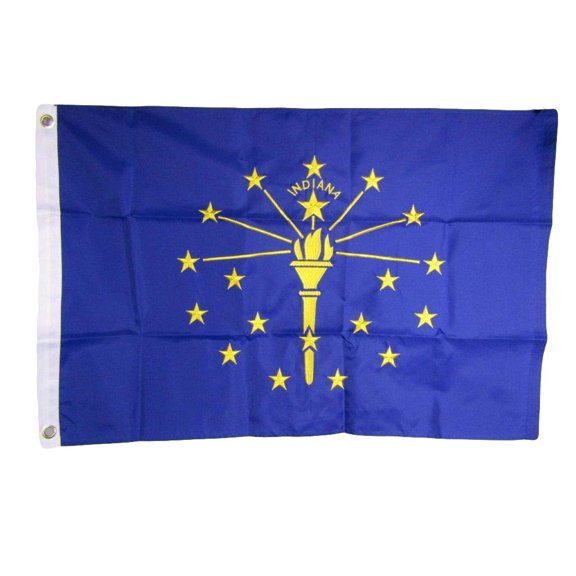 Trade Winds 2x3 Embroidered State of Indiana IN 210D Sewn Nylon Flag 2'x3' DOUBLE SIDED