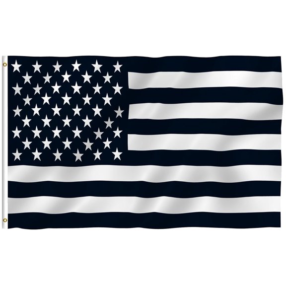 Trade Winds 3'x5' BLACK and WHITE AMERICAN Protest FLAG, military, USA premium Banner 100D